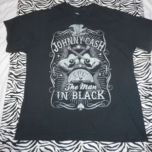 Johnny Cash Black Tee Man in Black XL